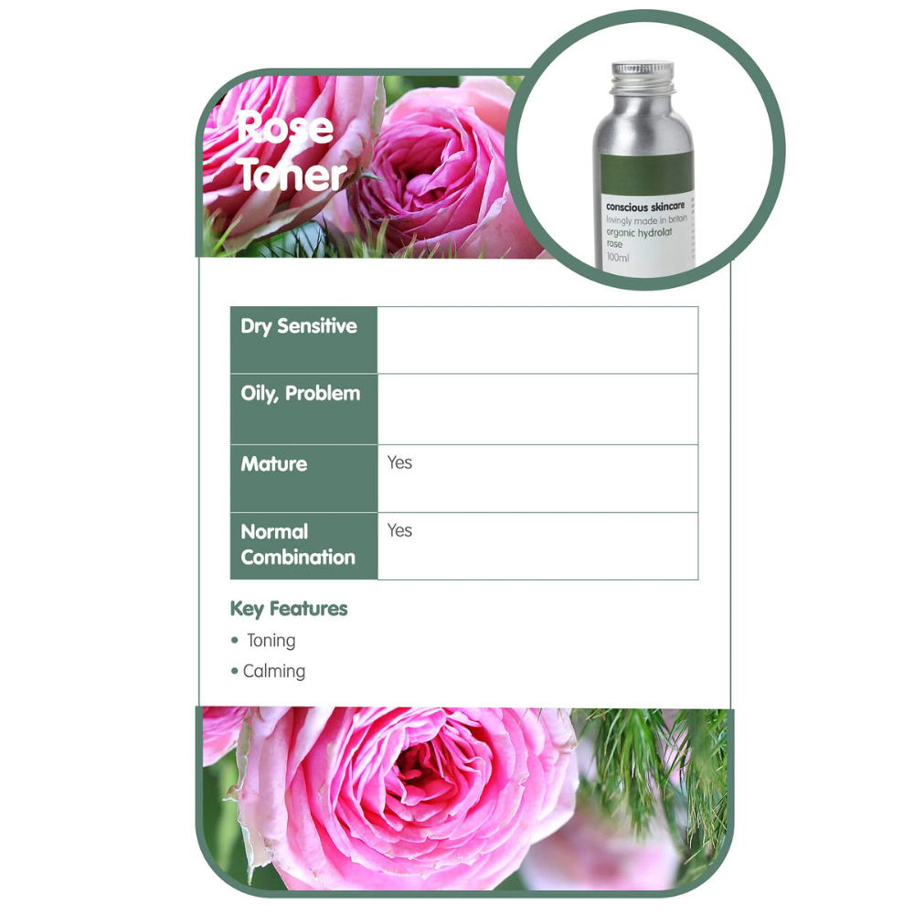 Conscious Skincare – Organic Rose Water – Pure Rose Hydrolat Toner – 100ml