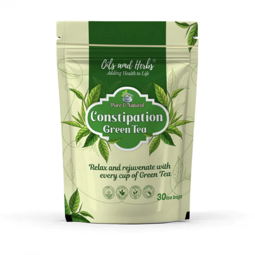 Oils & Herbs – Natural Herbal Constipation Relief Green Tea – 30 Tea Bags