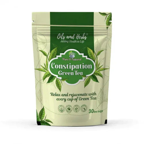 Oils & Herbs – Natural Herbal Constipation Relief Green Tea – 30 Tea Bags - The Wellness Store®