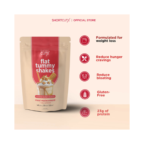 ShortCutX - Flat Tummy Shakes: Cookie Butter Crunch - 7 Sachets x 40g