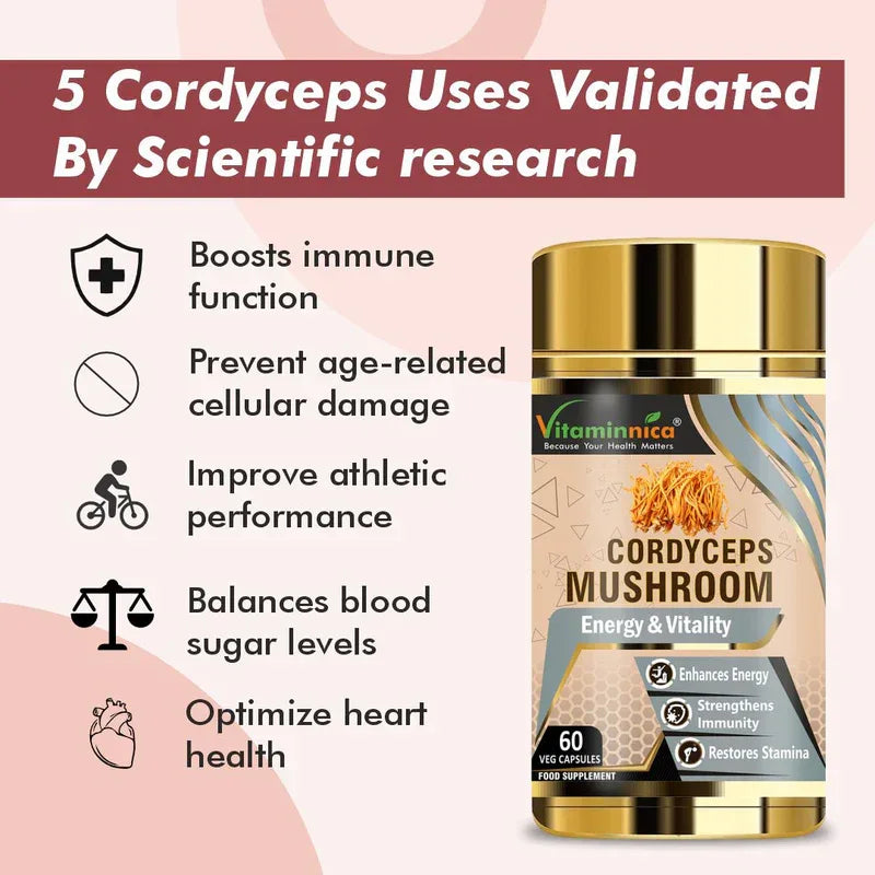 Vitaminnica Cordyceps Mushroom- 60 Capsules - The Wellness Store®