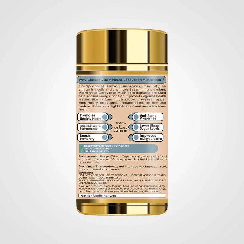 Vitaminnica Cordyceps Mushroom- 60 Capsules - The Wellness Store®