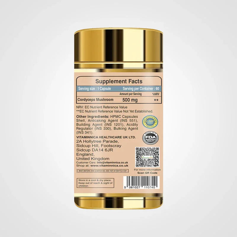 Vitaminnica Cordyceps Mushroom- 60 Capsules - The Wellness Store®