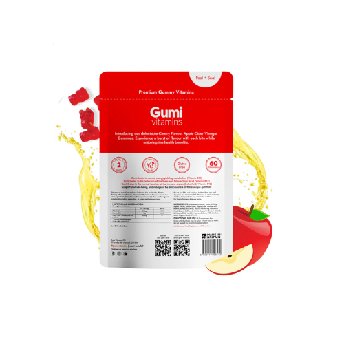 Gumi Vitamins - Detox - Apple Cider Vinegar 500mg - 30 Servings (60 Gummies)