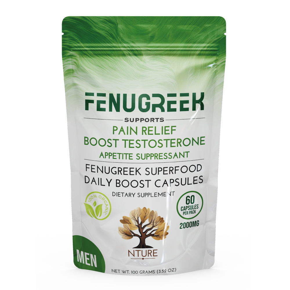 Nture - Organic Fenugreek Capsules for Men 500mg - 60 Vegan Capsules