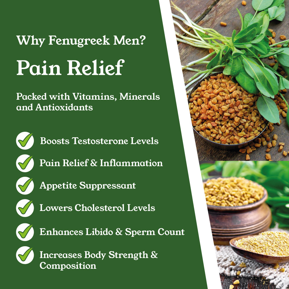 Nture - Organic Fenugreek Capsules for Men 500mg - 60 Vegan Capsules