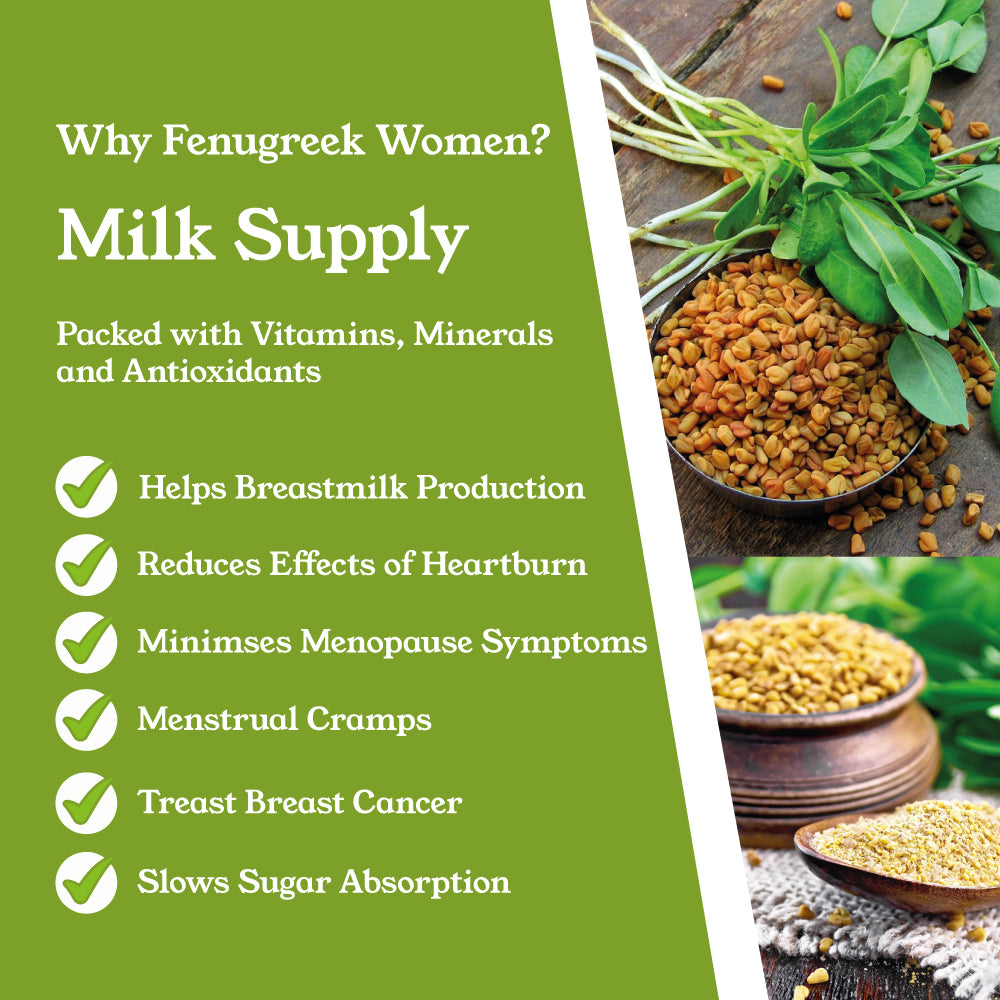 Nture - Organic Fenugreek Capsules for Women 500mg - 60 Vegan Capsules
