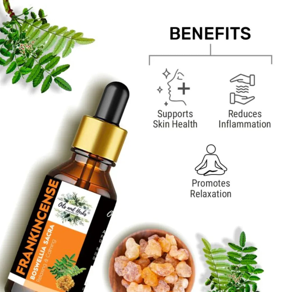 Oils & Herbs – Frankincense Essential Oil 100% Pure & Natural - The Wellness Store®