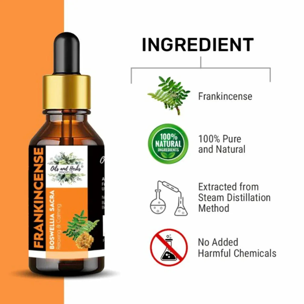 Oils & Herbs – Frankincense Essential Oil 100% Pure & Natural - The Wellness Store®