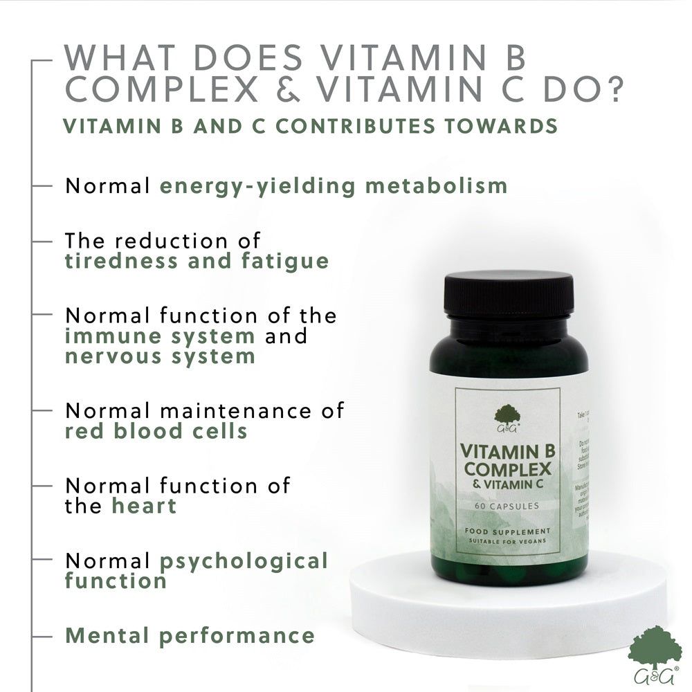 G&G Vitamins - Vitamin B Complex & Vitamin C - 60 Vegan Capsules