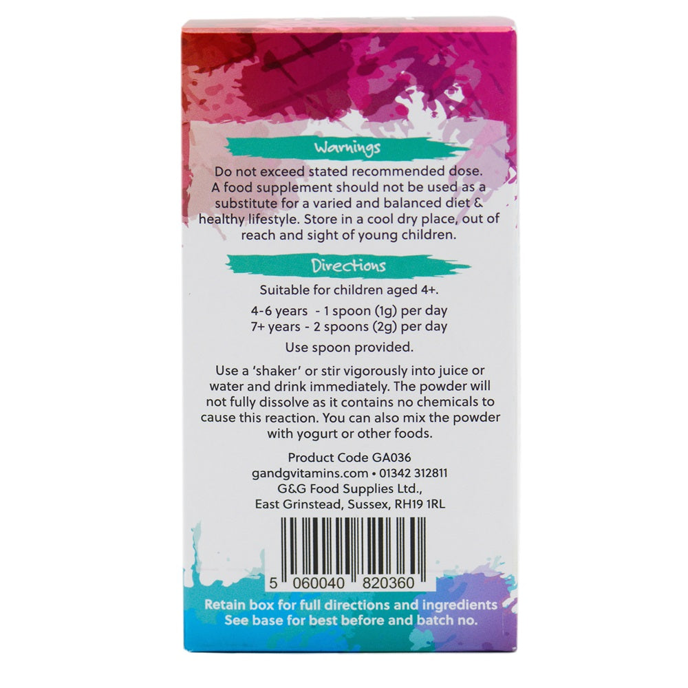G&G Vitamins – Kids Rainbow Food – 100g Organic Multivitamin Drink Powder