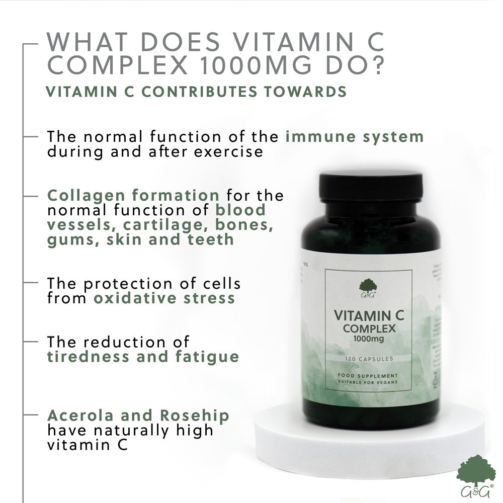 G&G Vitamins - Vitamin C Complex 1000mg - 120 Vegan Capsules