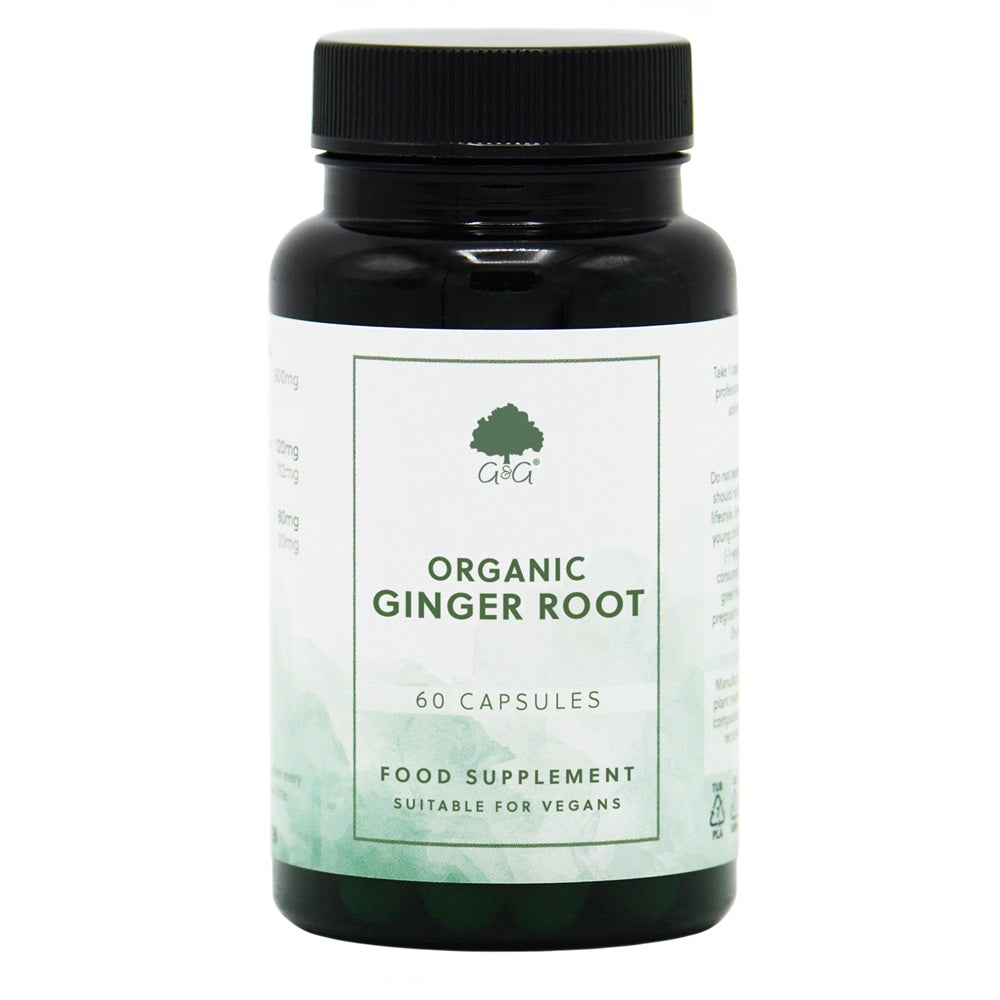 G&G Vitamins - Organic Ginger Root 400mg - 60 Vegan Capsules