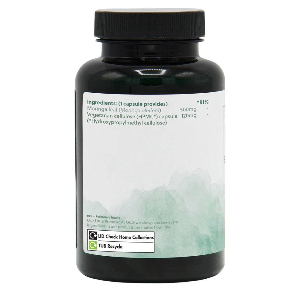 G&G Vitamins - Moringa Oleifera Leaf 500mg - 120 Vegan Capsules