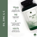 G&G Vitamins - D3, Zinc & C - 90 Capsules