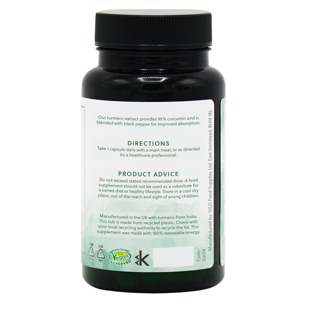 G&G Vitamins - Turmeric & Curcumin 95% - 60 Vegan Capsules