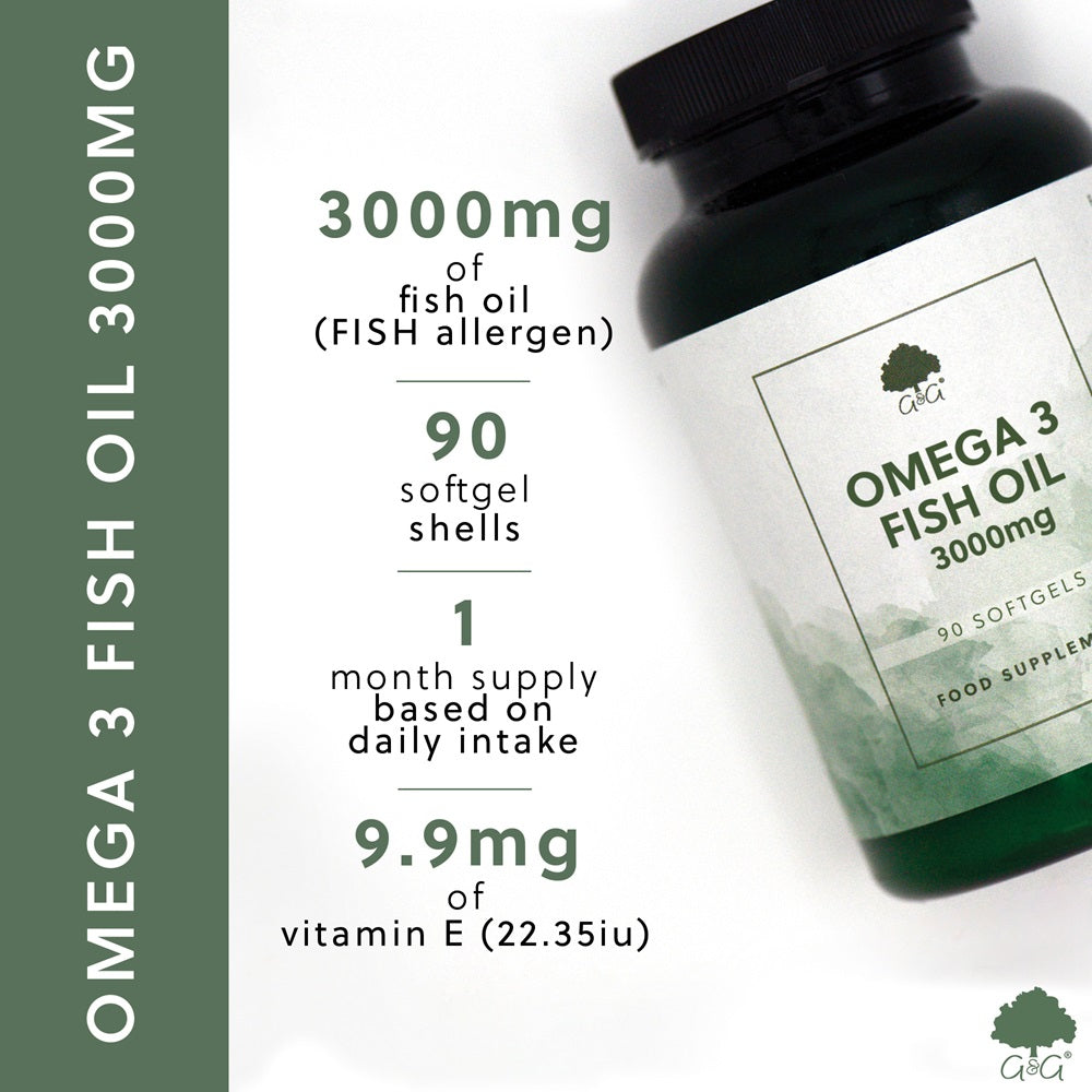 G&G Vitamins - Omega 3 Fish Oil 3000mg - 90 Softgels