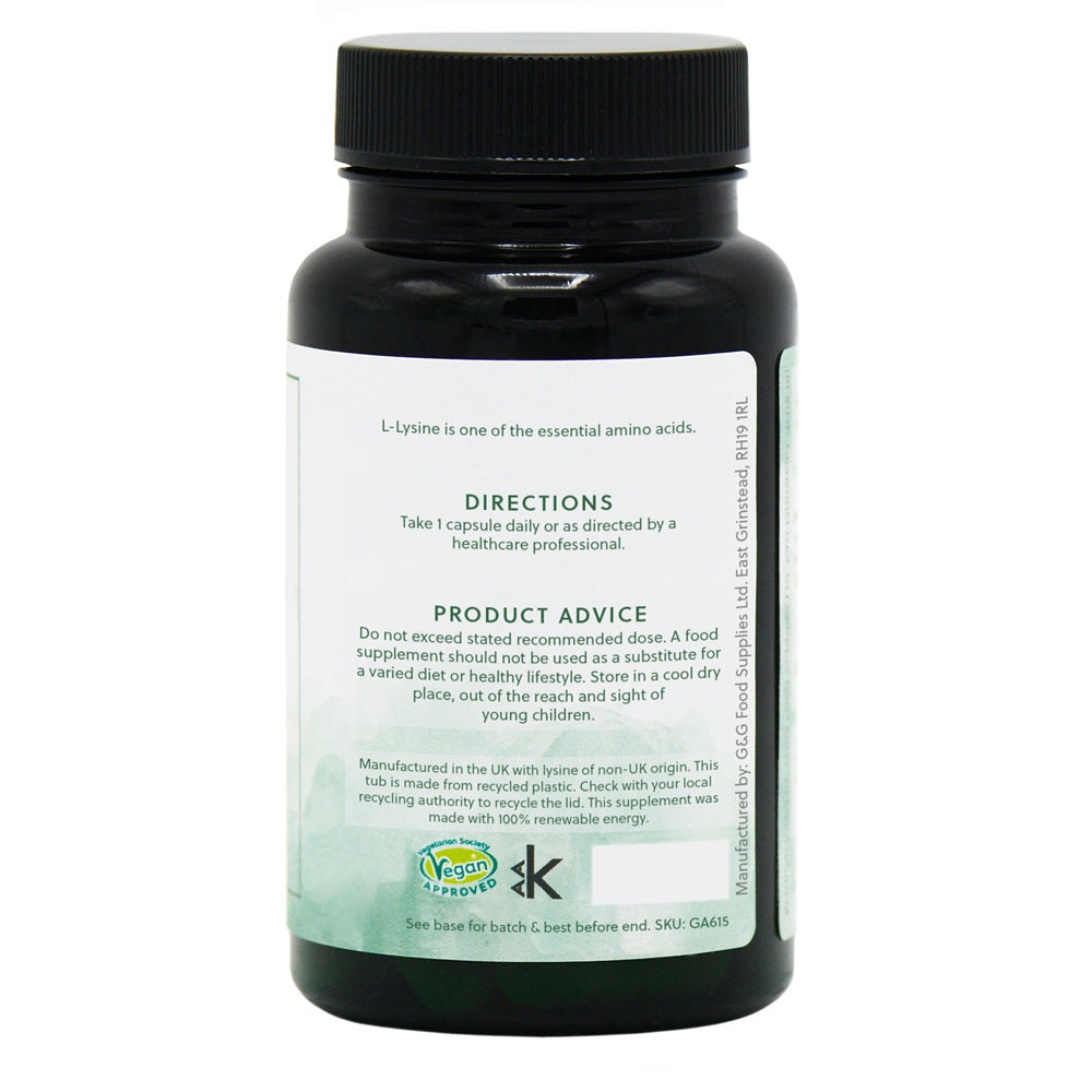 G&G Vitamins - L-Lysine Complex 400mg - 60 Vegan Capsules