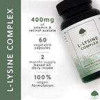 G&G Vitamins - L-Lysine Complex 400mg - 60 Vegan Capsules