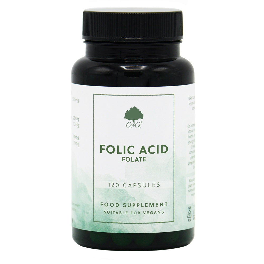 G&G Vitamins - Folic Acid (Folate) 400µg - 120 Vegan Capsules