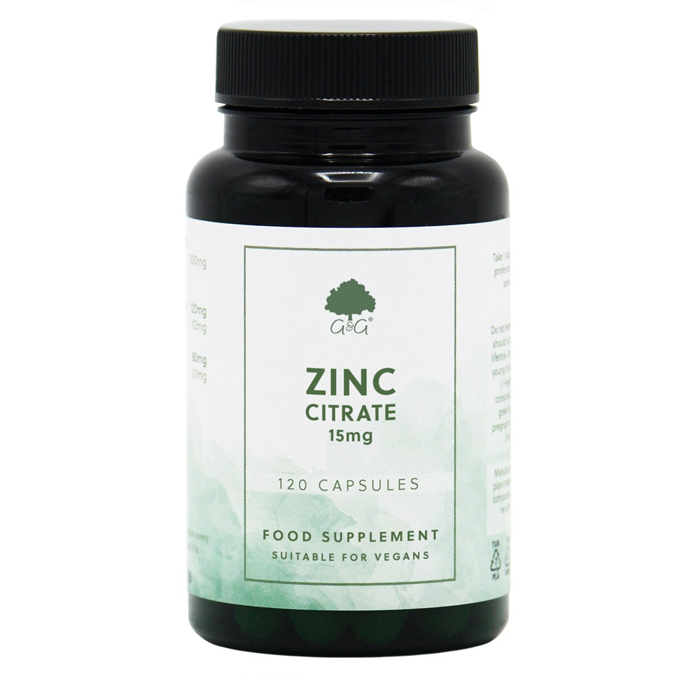 G&G Vitamins - Zinc Citrate 15mg - 120 Vegan Capsules