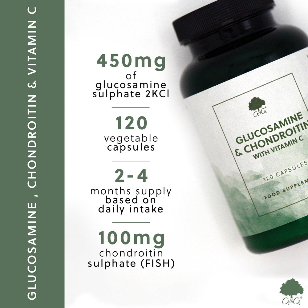 G&G Vitamins - Glucosamine, Chondroitin & Vitamin C - 120 Capsules