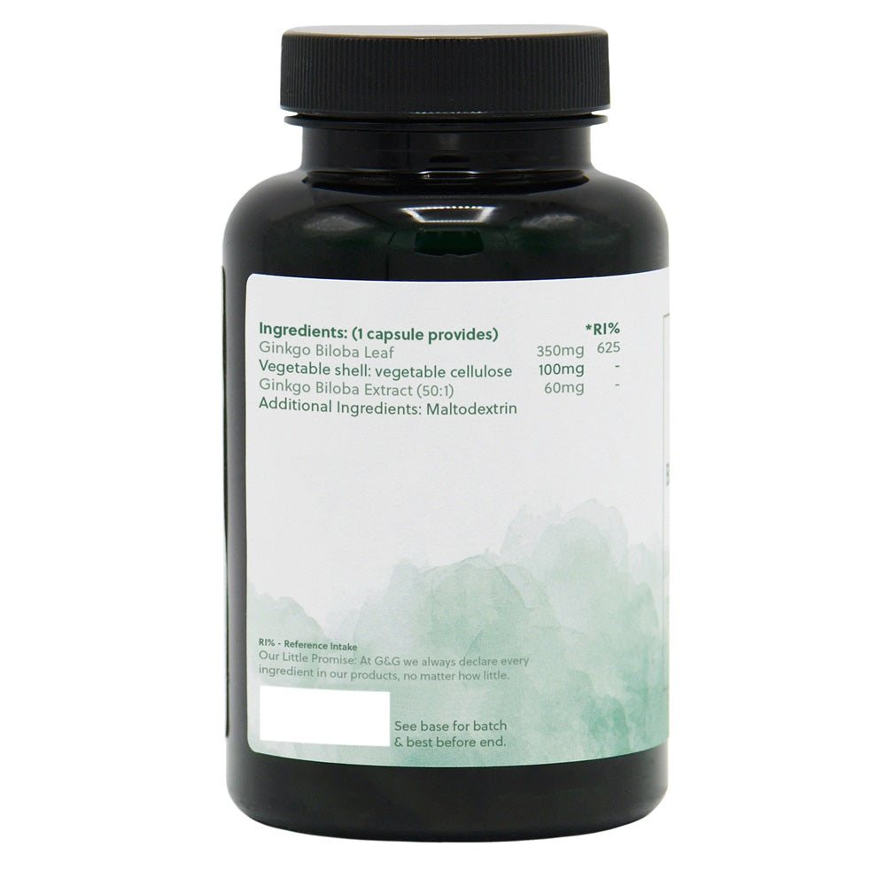 G&G Vitamins – Ginkgo Biloba – 120 Vegan Capsules