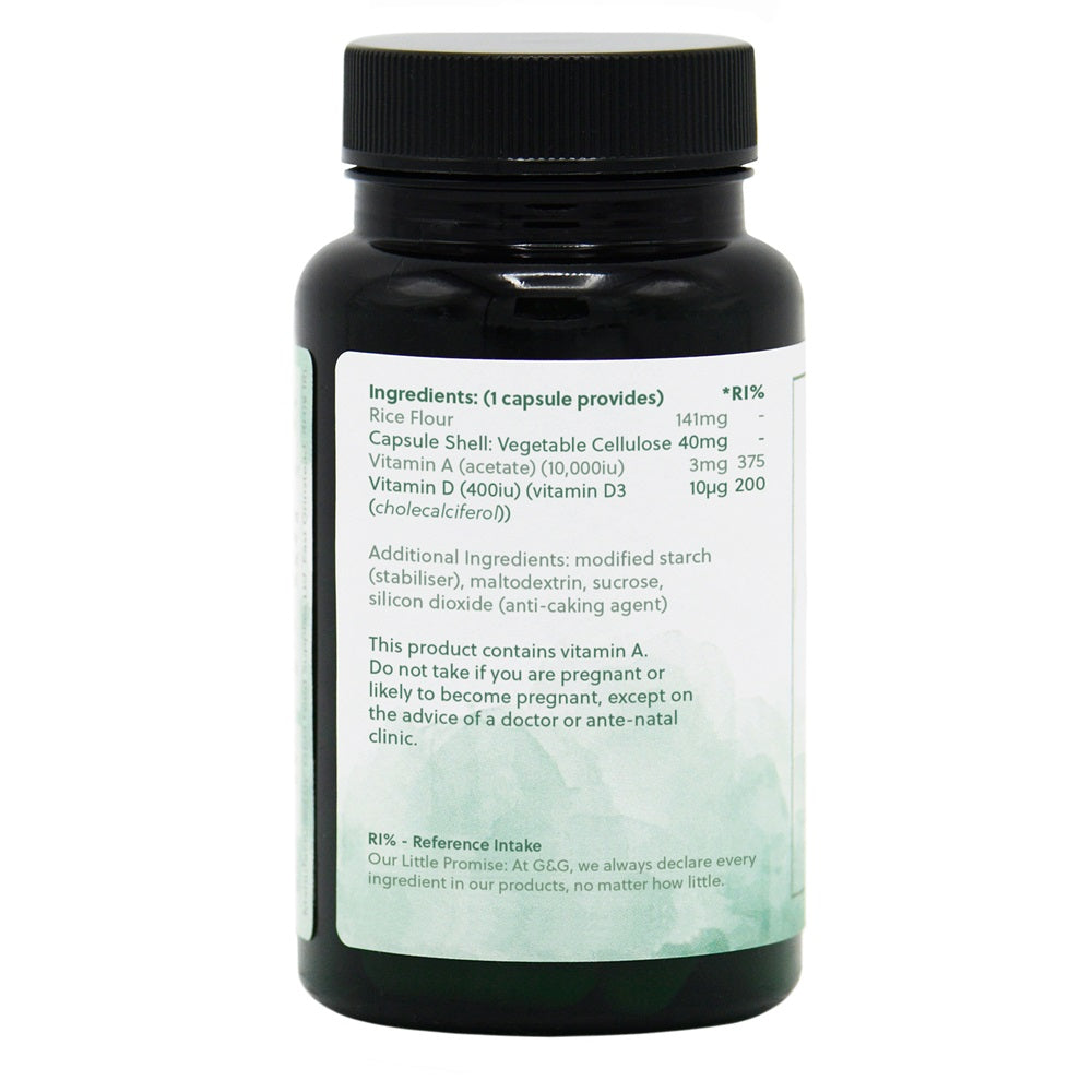 G&G Vitamins - Vitamin A & D3 Complex - 120 Vegan Capsules
