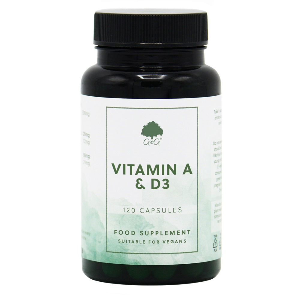 G&G Vitamins - Vitamin A & D3 Complex - 120 Vegan Capsules
