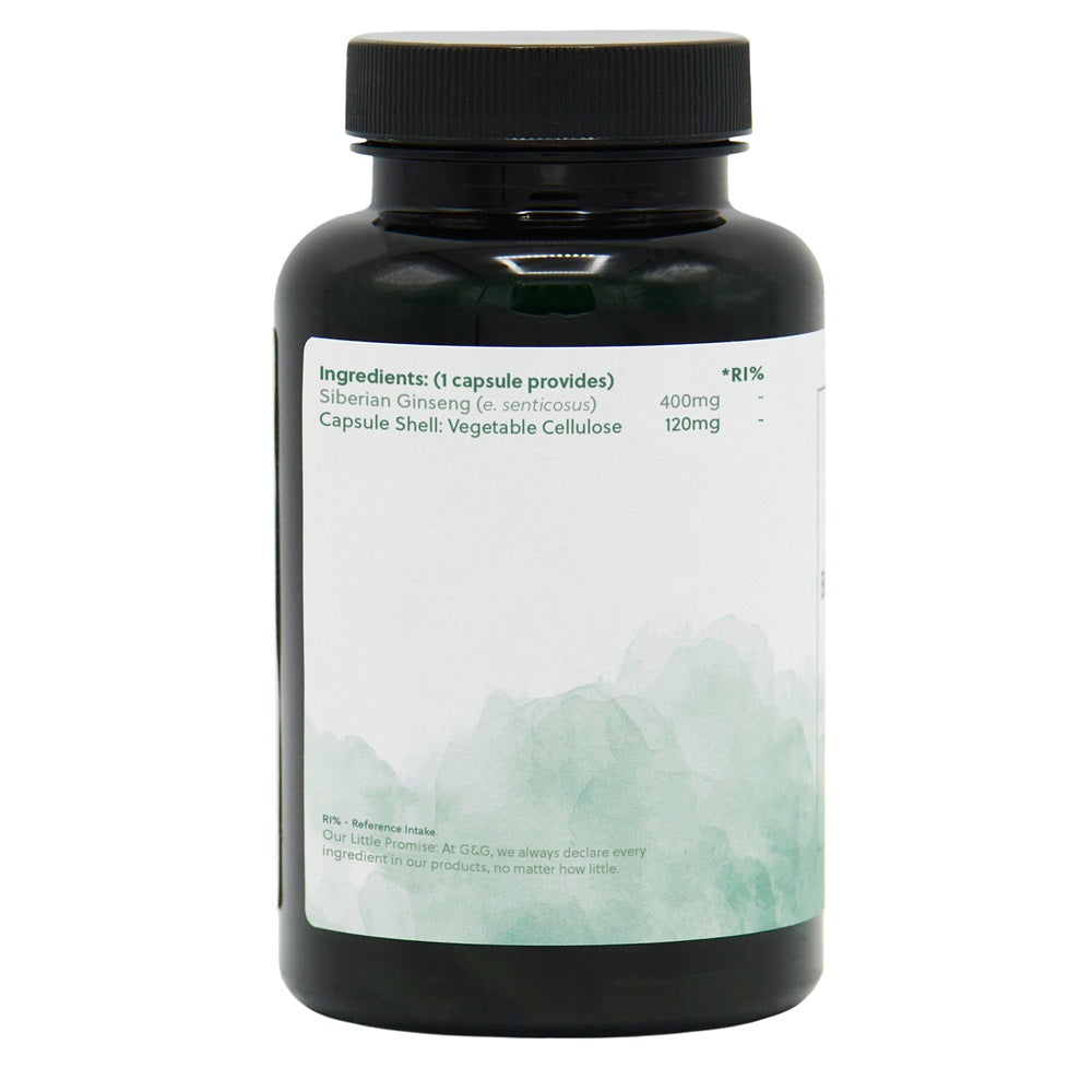 G&G Vitamins - Siberian Ginseng 400mg - 120 Vegan Capsules