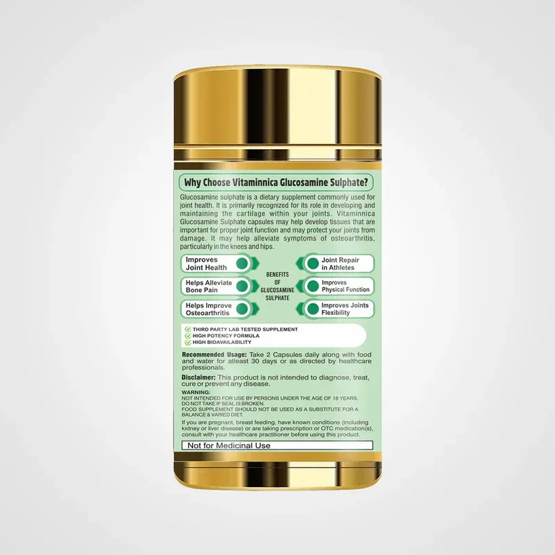 Vitaminnica Glucosamine Sulphate- 60 Capsules - The Wellness Store®