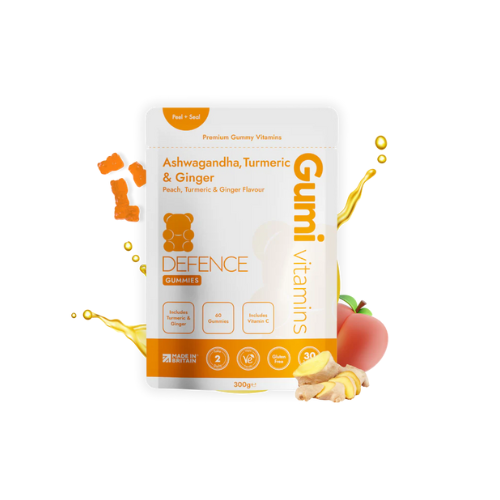 Gumi Vitamins - Defence – Ashwagandha, Turmeric & Ginger Gummies - 30 Servings (60 Gummies)