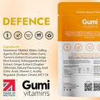 Gumi Vitamins - Defence – Ashwagandha, Turmeric & Ginger Gummies 300g - 30 Servings (60 Gummies)