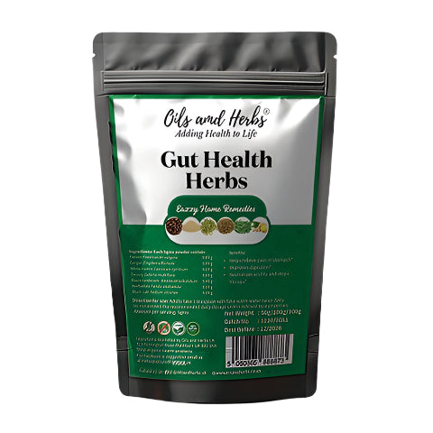 Oils & Herbs - Gut Health Herbs Digestive Support Powder - Herbal Formula for Bloating & Gas Relief - 100g Powder
