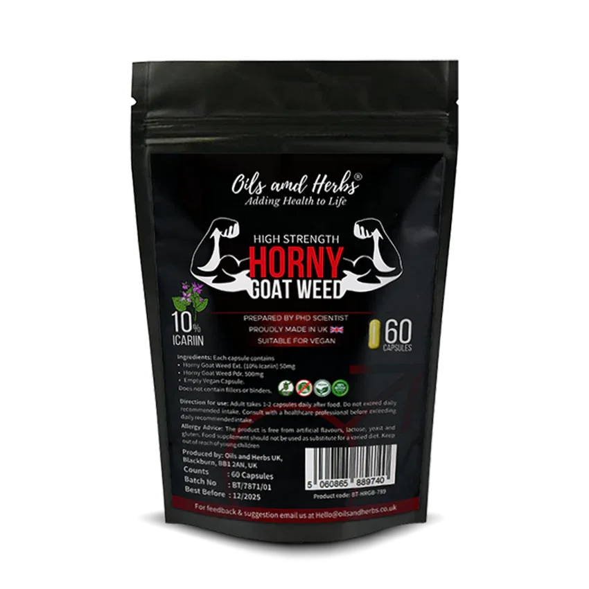 Oils & Herbs – High Strength Horny Goat Weed Supplement 6000mg - The Wellness Store®
