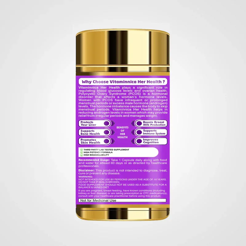 Vitaminnica Her Health PCOS Care- 60 Capsules - The Wellness Store®