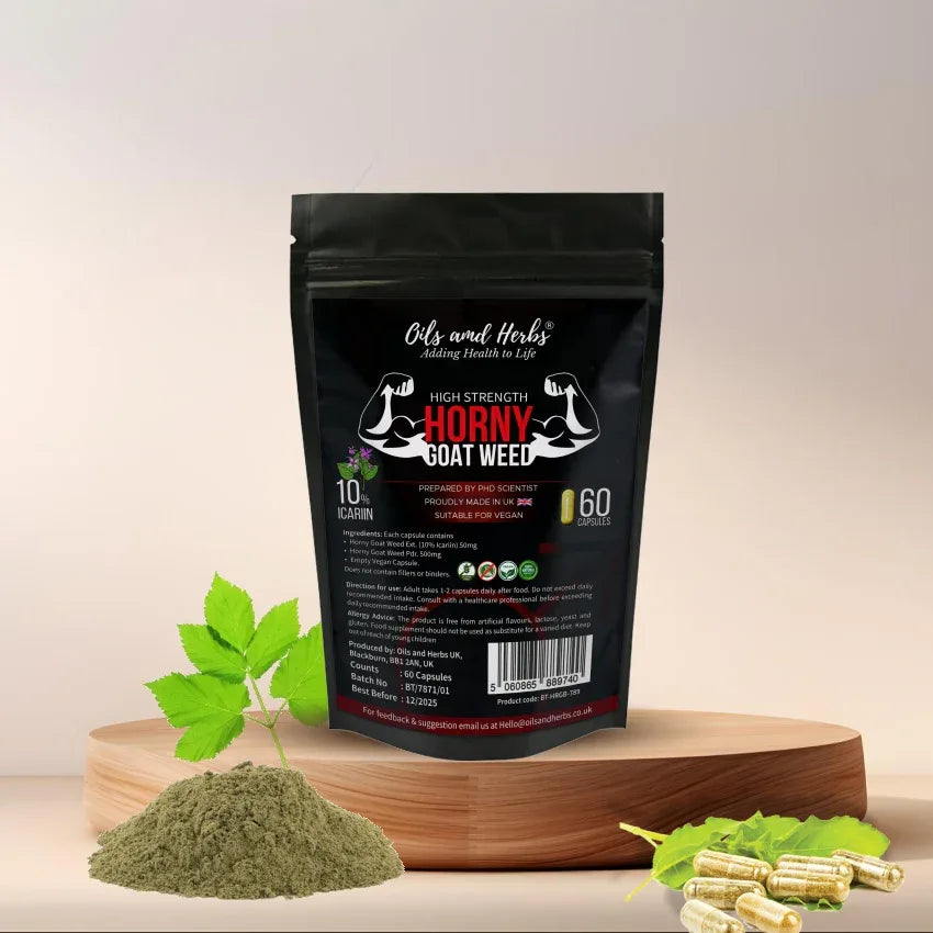 Oils & Herbs – High Strength Horny Goat Weed Supplement 6000mg - The Wellness Store®