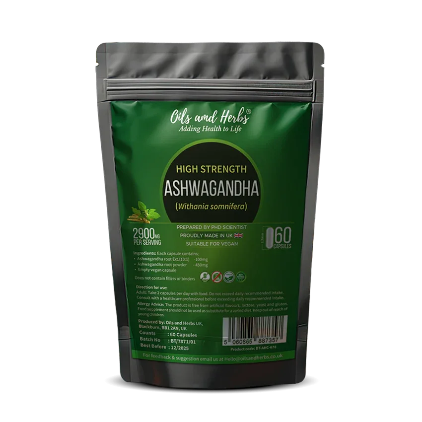 Oils & Herbs – High Strength Ashwagandha Capsules 2900MG - The Wellness Store®