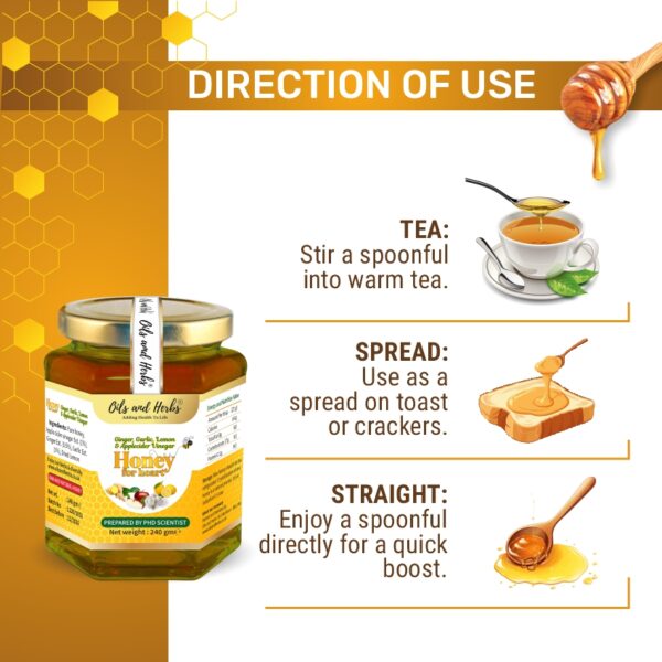 Oils & Herbs - Raw Mixed Infused Honey for Heart Care - 240g