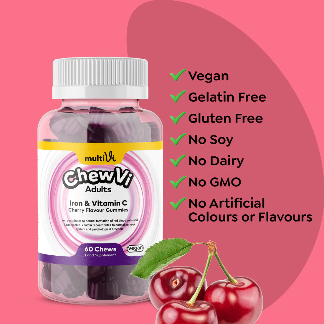 MultiVi - Iron & Vitamin C - 60 Chewable Gummies