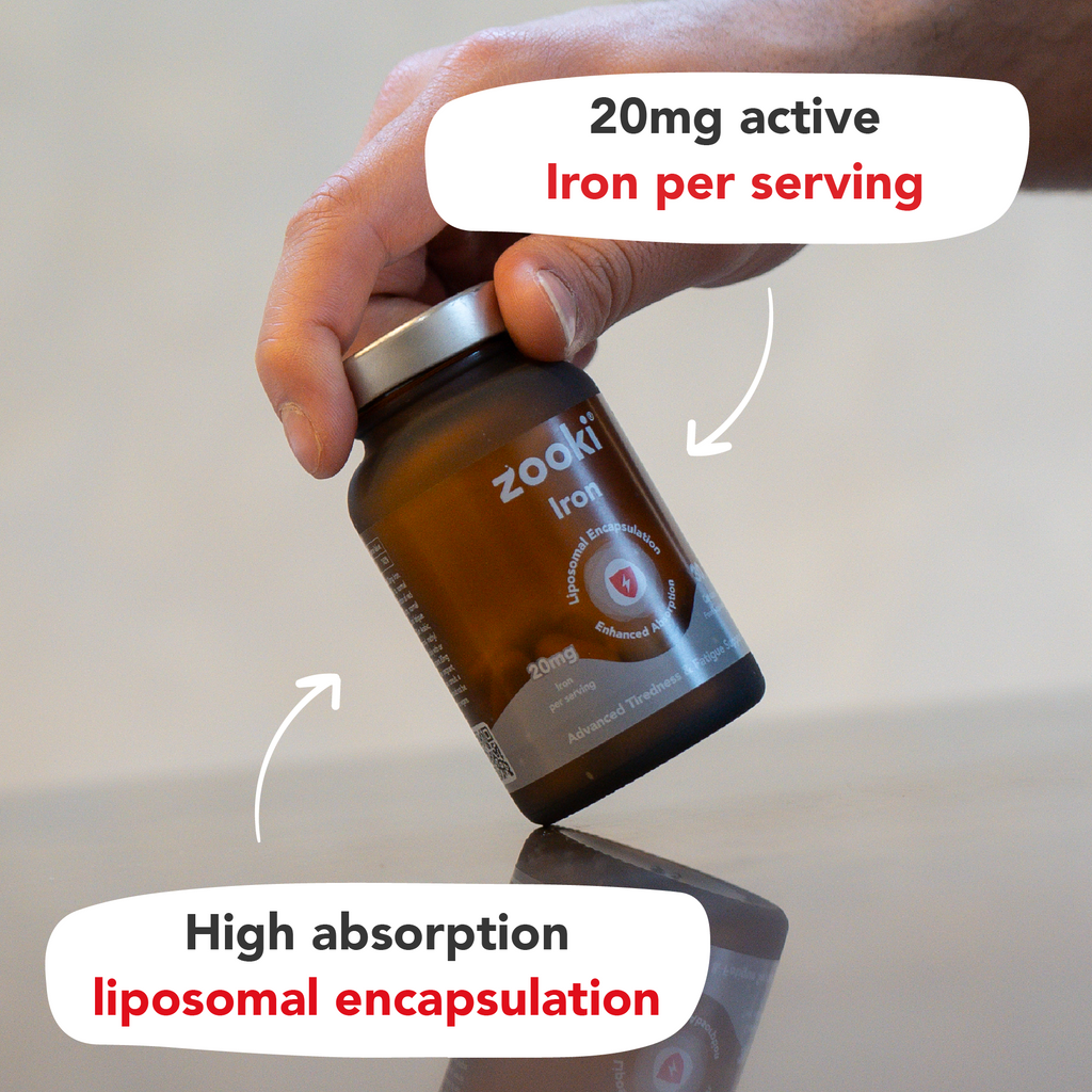Zooki - Iron 100mg Liposomal Bisglycinate - 30 Vegan Capsules