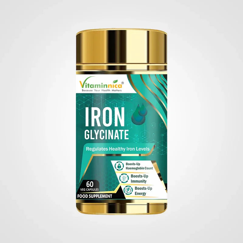 Vitaminnica Iron Glycinate- 60 Capsules | Regulates Healthy Iron Levels - The Wellness Store®