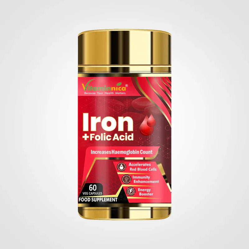 Vitaminnica Iron+Folic Acid- 60 Capsules - The Wellness Store®