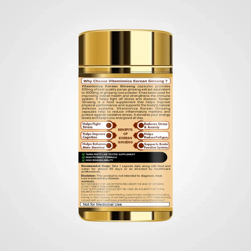 Vitaminnica Korean Ginseng-60 Capsules - The Wellness Store®