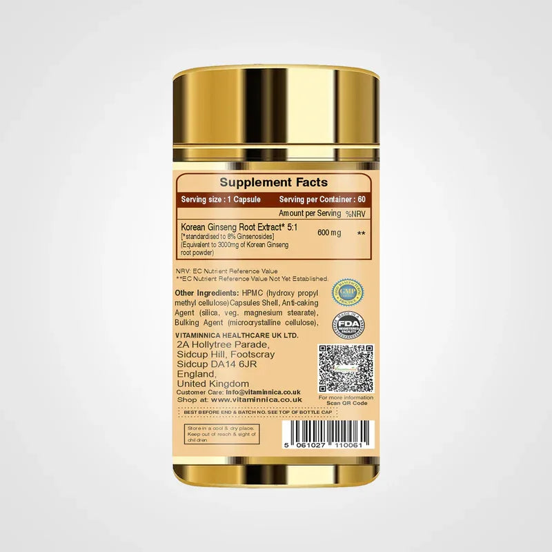 Vitaminnica Korean Ginseng-60 Capsules - The Wellness Store®