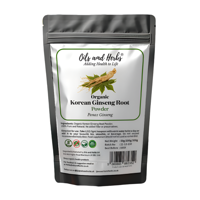 Oils & Herbs – Organic Korean Ginseng Extract Powder 20% Ginsenosides – 100gm