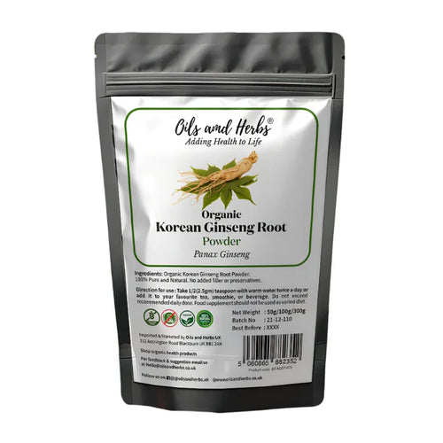 Oils & Herbs – Organic Korean Ginseng Extract Powder 20% Ginsenosides – 100gm - The Wellness Store®