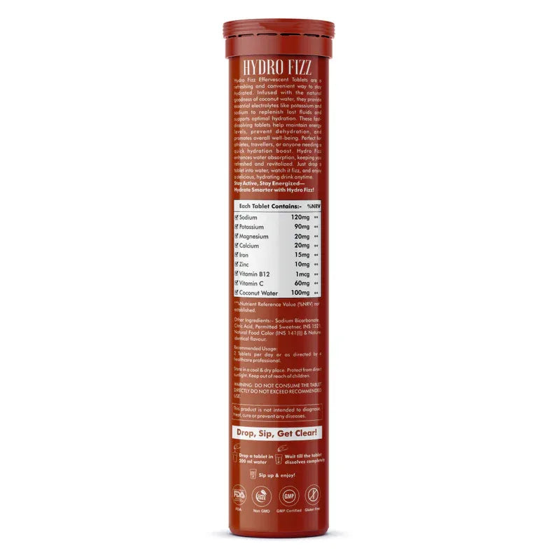 Vitaminnica Hydro Fizz- 20 Effervescent Tablets | Ultimate Hydration, Electrolytes & Vitamin Boost - The Wellness Store®