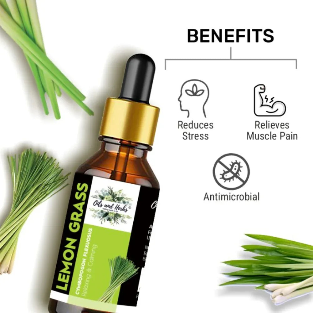 Oils & Herbs – Lemon grass essential oil – 100% Pure and Natural - The Wellness Store®