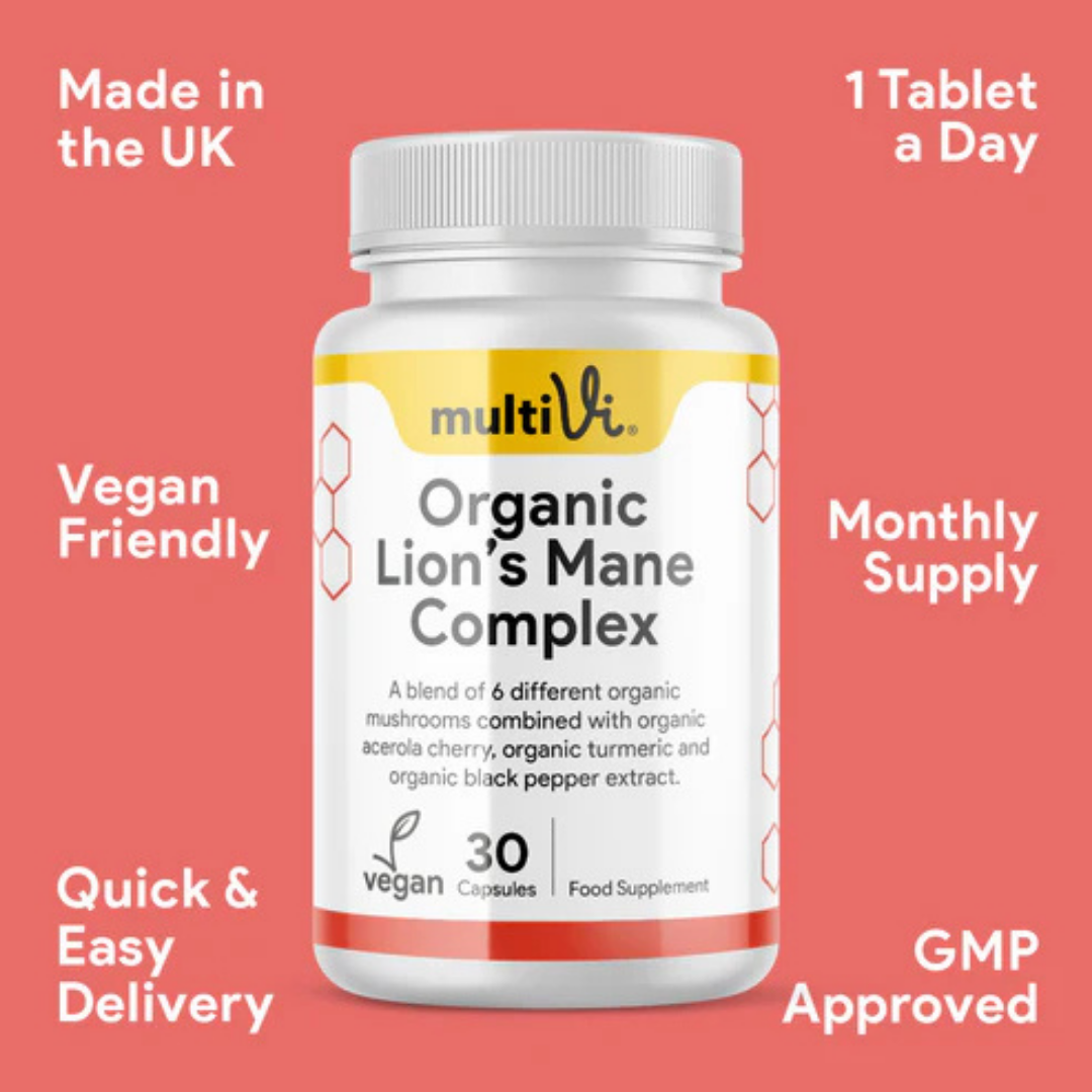 MultiVi - Organic Lion’s Mane Complex with Acerola & Black Pepper - 30 Capsules